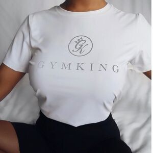 #123 👑 GYMKING WHITE T